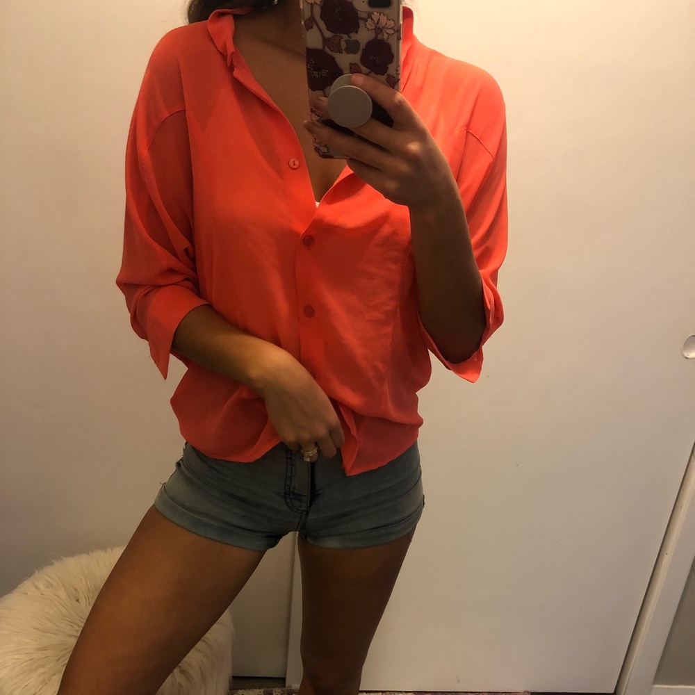 Pink Button Down Top - Picture 2 of 5